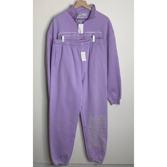 Mayfair Choosing Kindness Sweatpants Quarterzip Set Digital Lavender Purple M/L - Picture 2 of 16